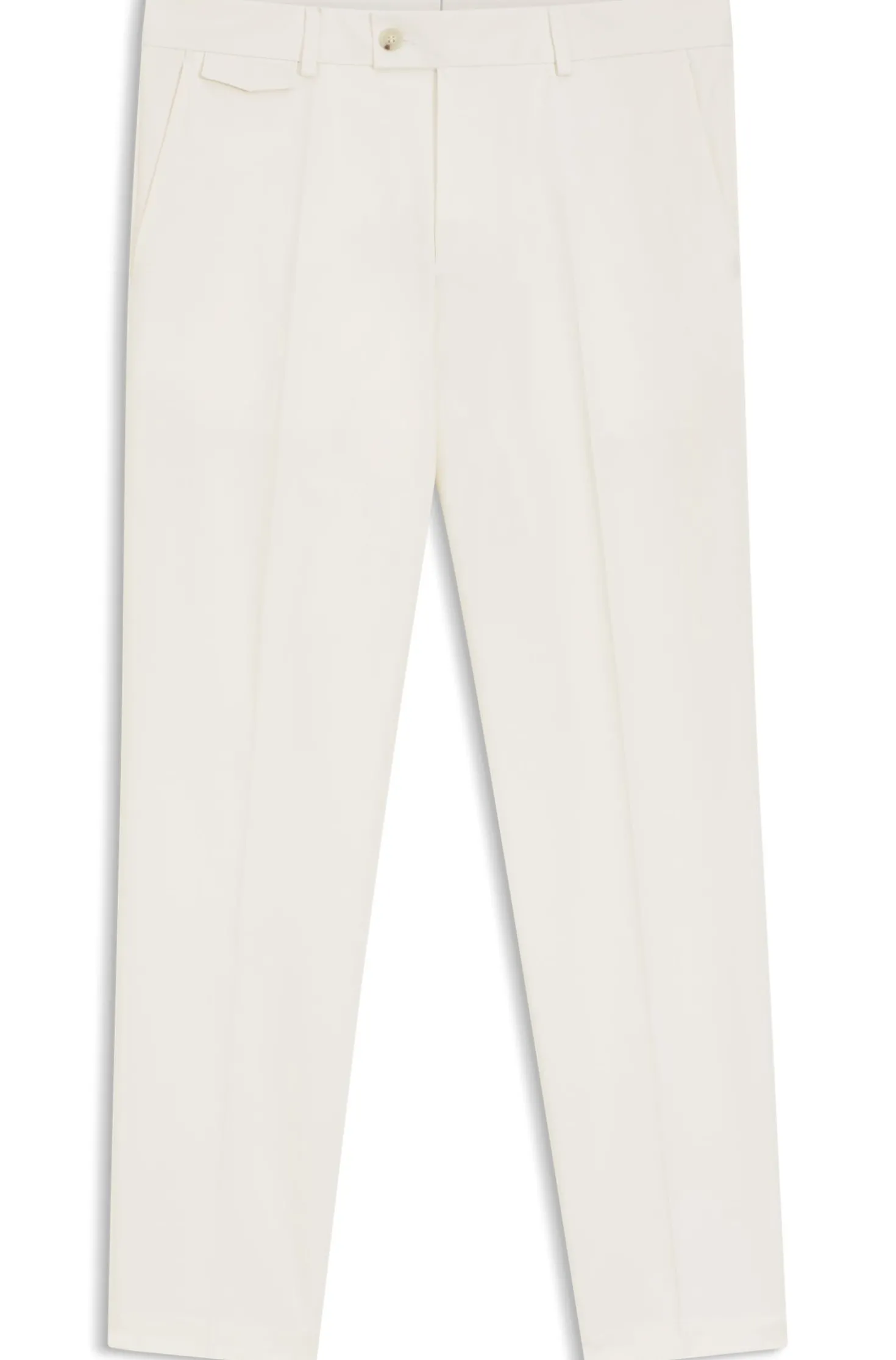 Tapered-fit trousers in easy-iron stretch-cotton poplin