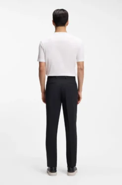 Tapered-fit trousers in easy-iron stretch-cotton poplin
