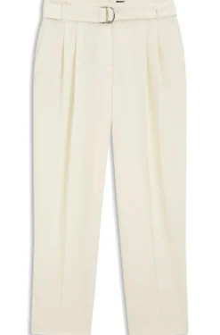 Tapered-fit trousers in Japanese crepe with belt