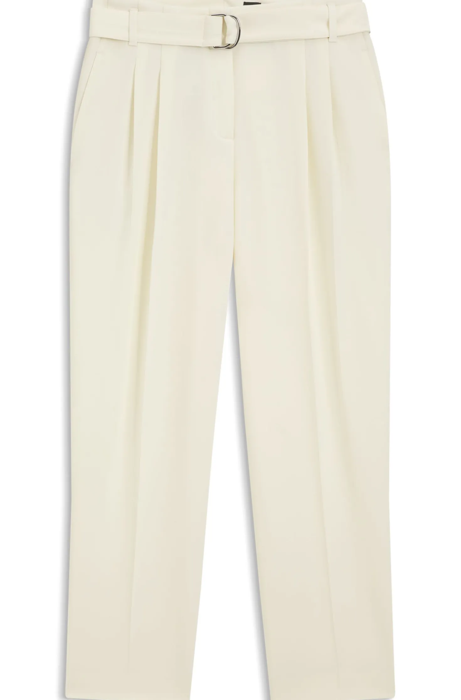 Tapered-fit trousers in Japanese crepe with belt