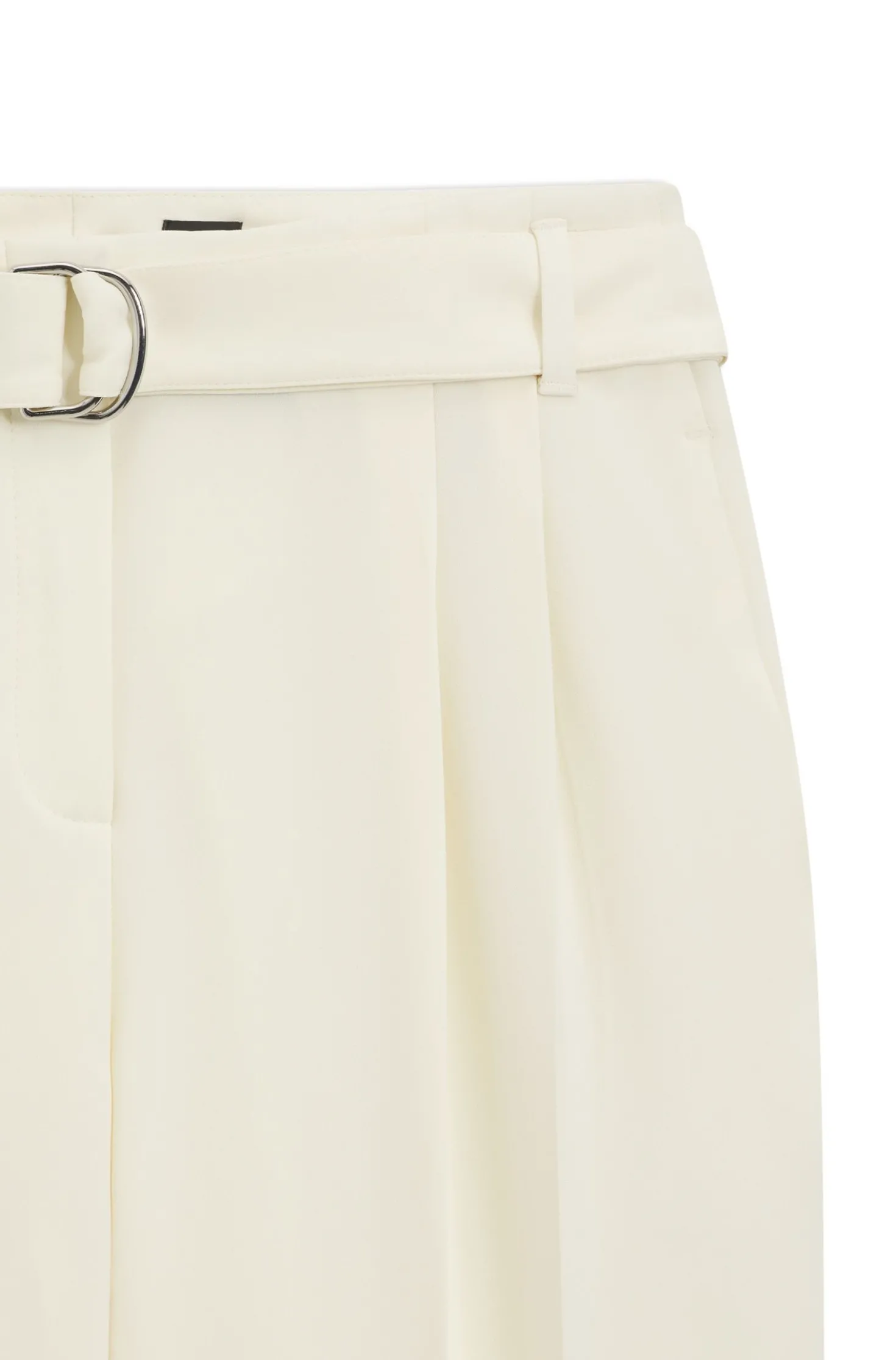 Tapered-fit trousers in Japanese crepe with belt
