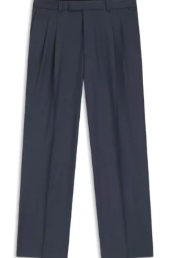 Tapered-fit trousers in micro-patterned virgin wool