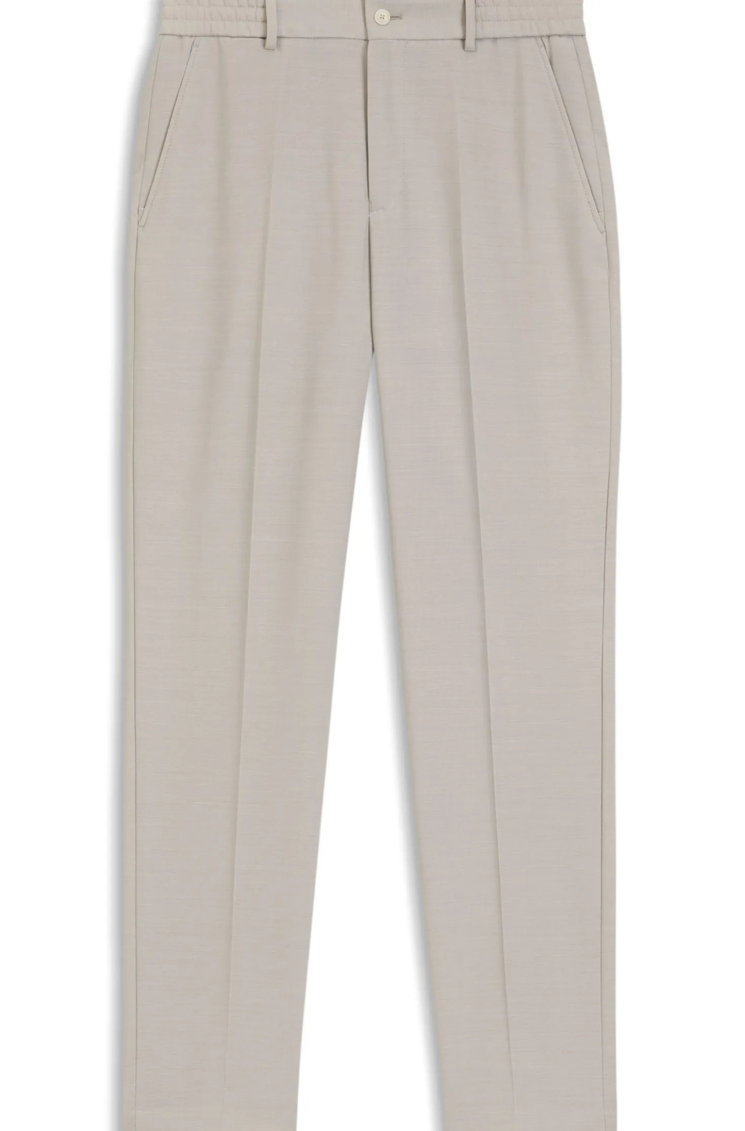 Tapered-fit trousers in micro-patterned virgin wool