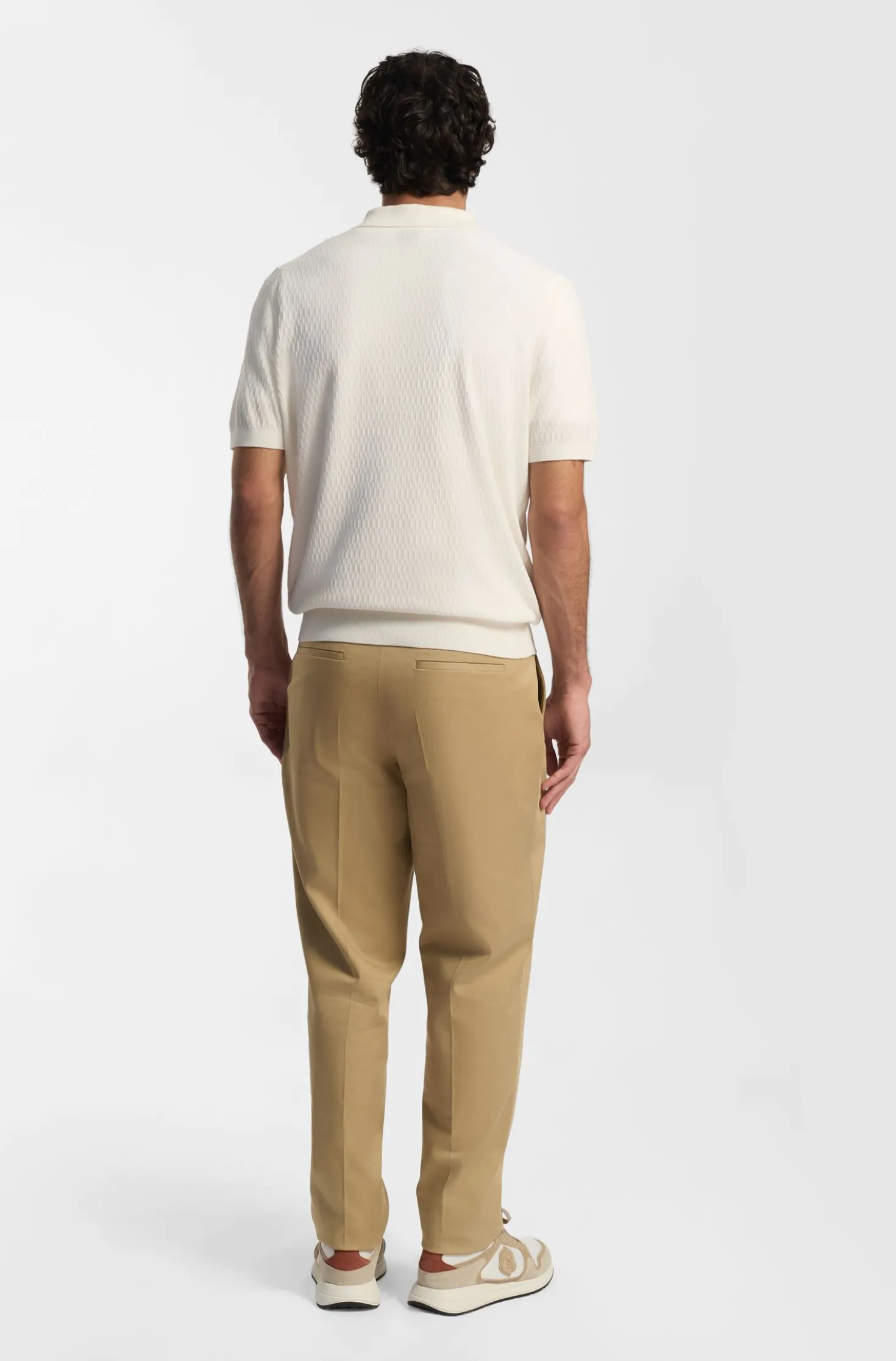 Tapered-fit trousers in stretch cotton