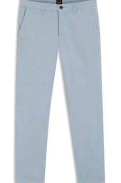 Tapered-fit trousers in stretch-cotton satin