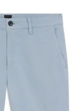 Tapered-fit trousers in stretch-cotton satin