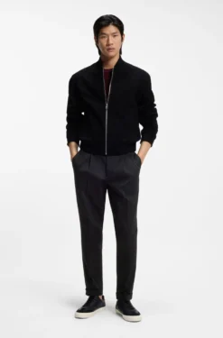 Tapered-fit trousers in stretch-cotton twill