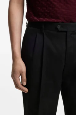 Tapered-fit trousers in stretch-cotton twill
