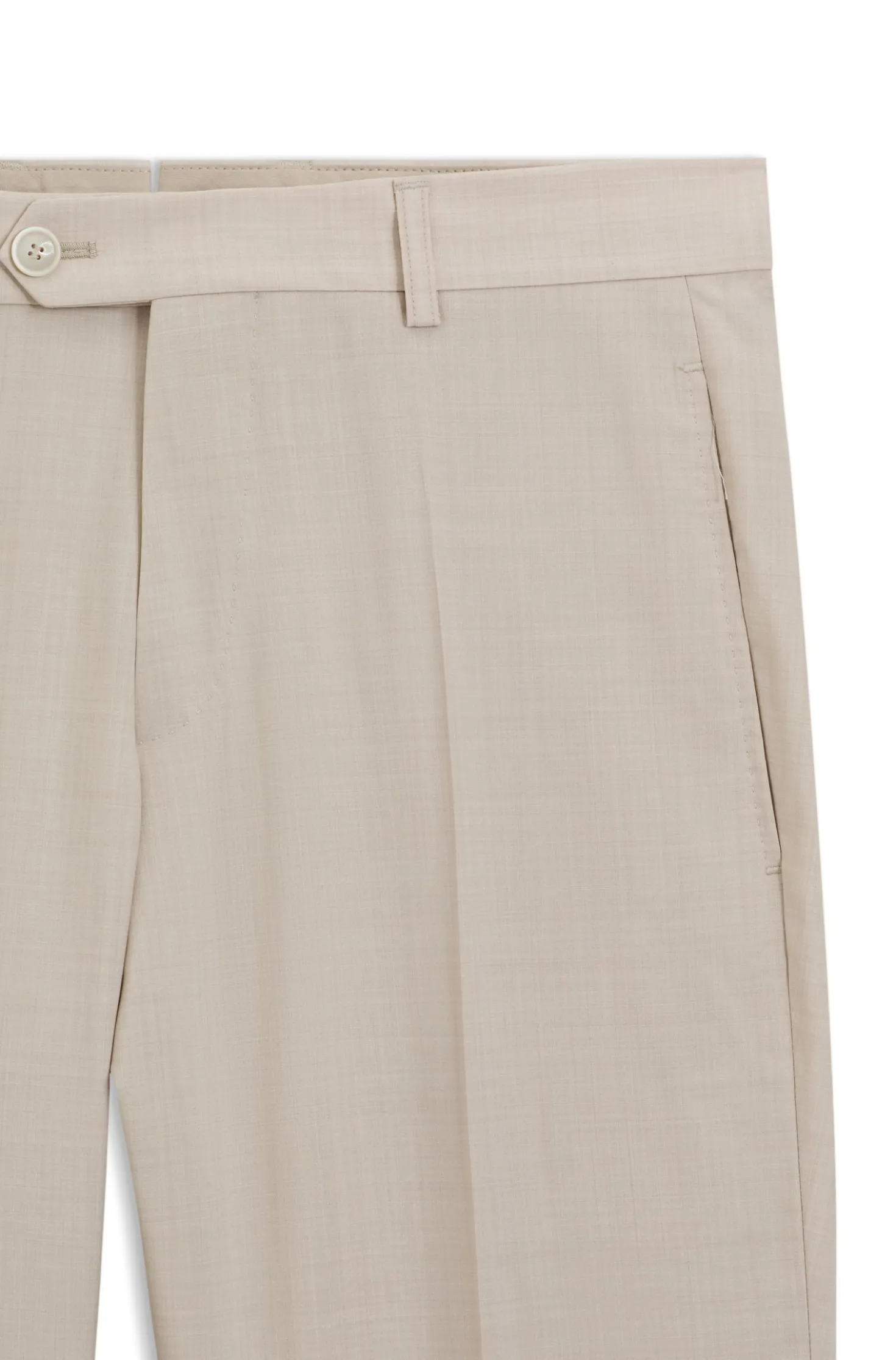 Tapered-fit trousers in virgin wool and silk