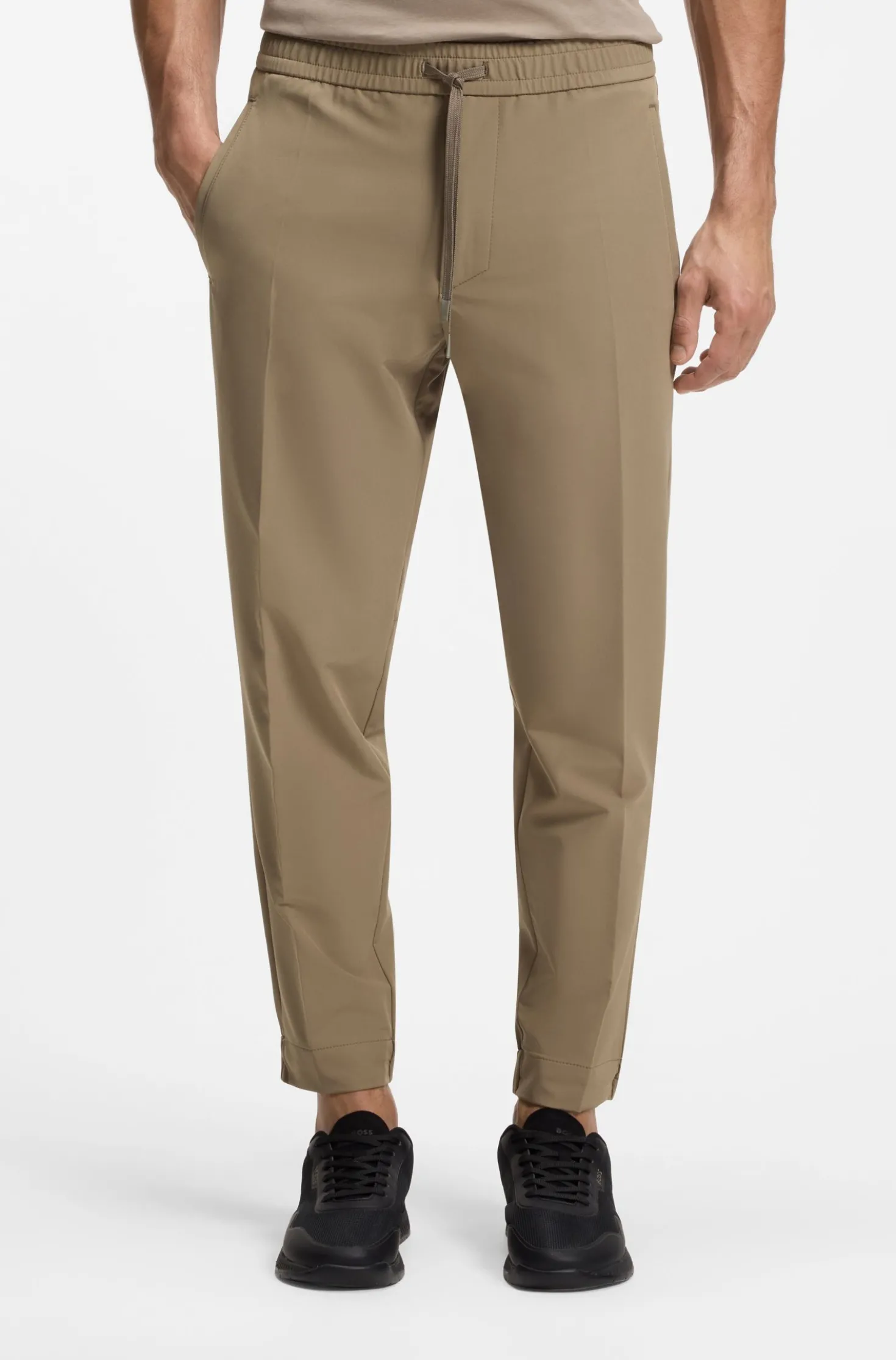 Tapered-fit trousers in water-repellent stretch fabric
