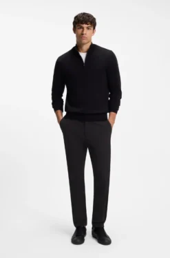 Tapered modern-fit trousers in stretch cotton