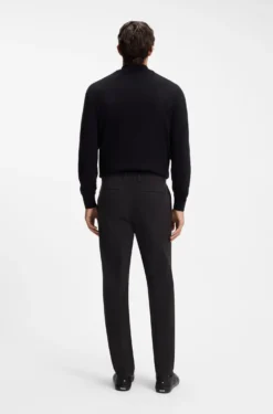 Tapered modern-fit trousers in stretch cotton