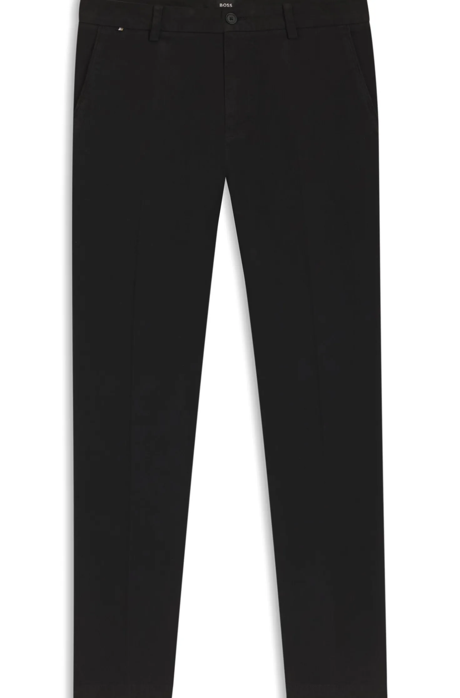 Tapered modern-fit trousers in stretch cotton