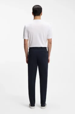 Tapered modern-fit trousers in stretch cotton