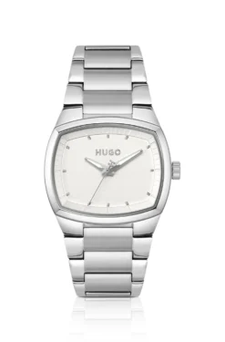 Telly stainless-steel watch with retro-inspired case