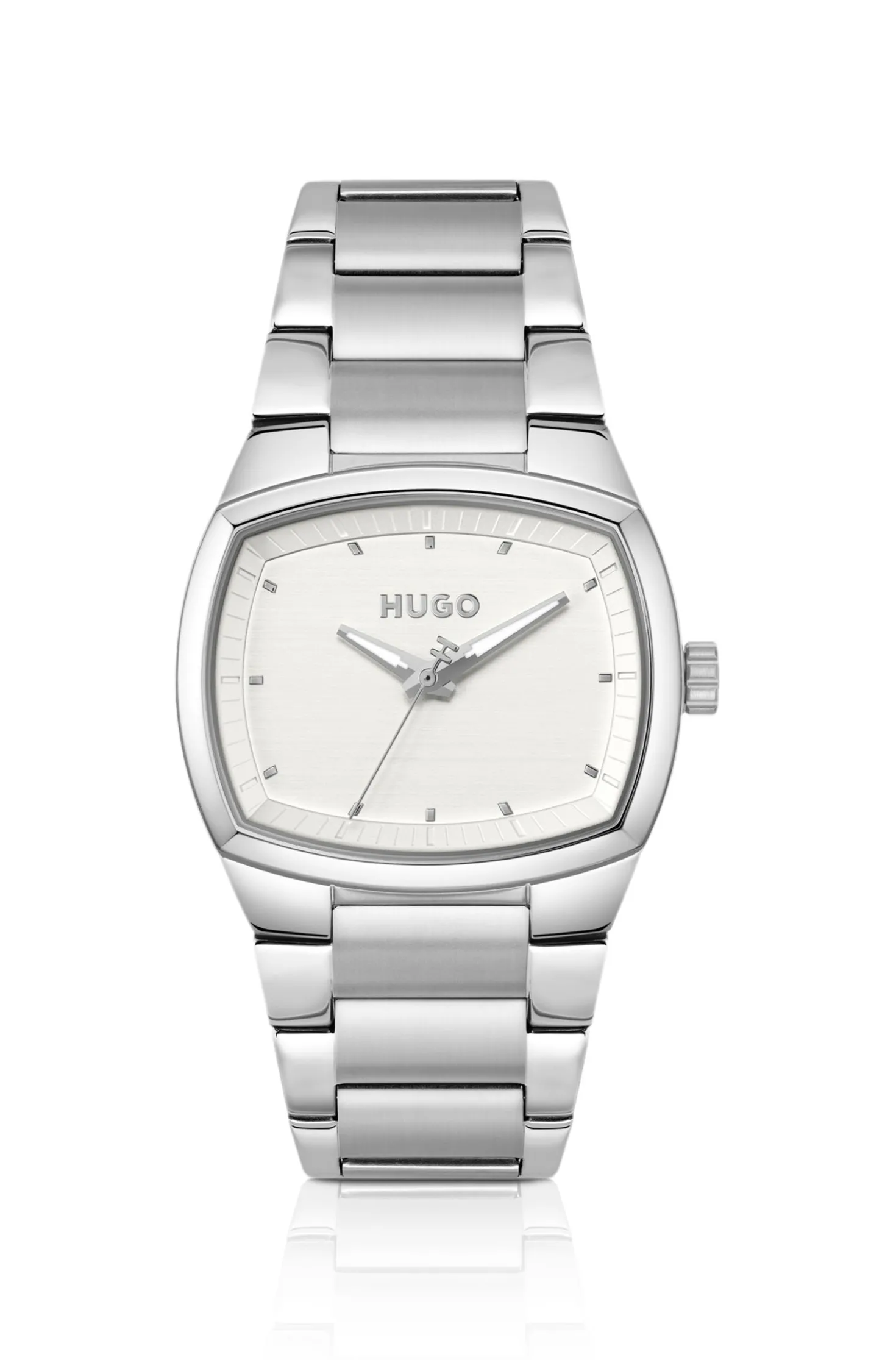 Telly stainless-steel watch with retro-inspired case
