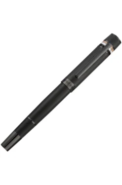 Textured-barrel ballpoint pen with signature-stripe ring