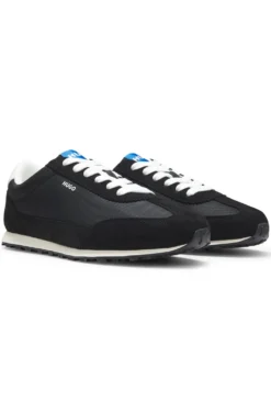Textured-fabric trainers with star detail