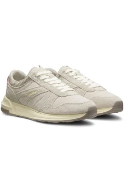 Textured-suede trainers with logo details