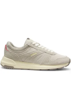Textured-suede trainers with logo details