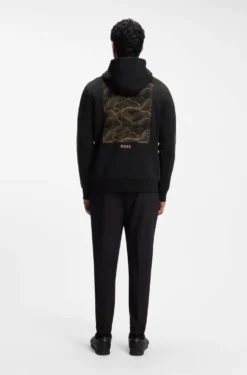 The Open cotton-blend hoodie with rear graphic
