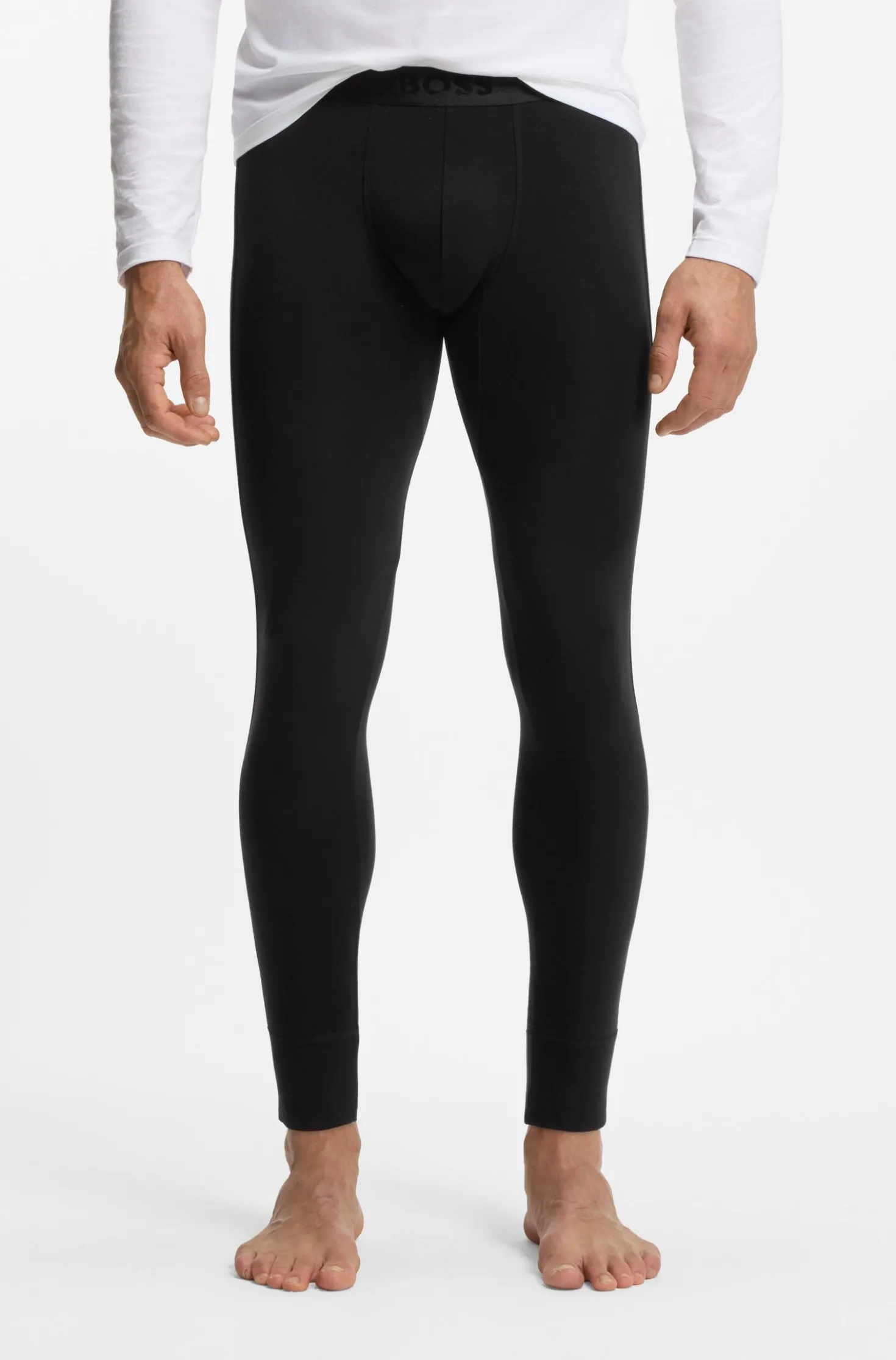 Thermal long johns with logo waistband