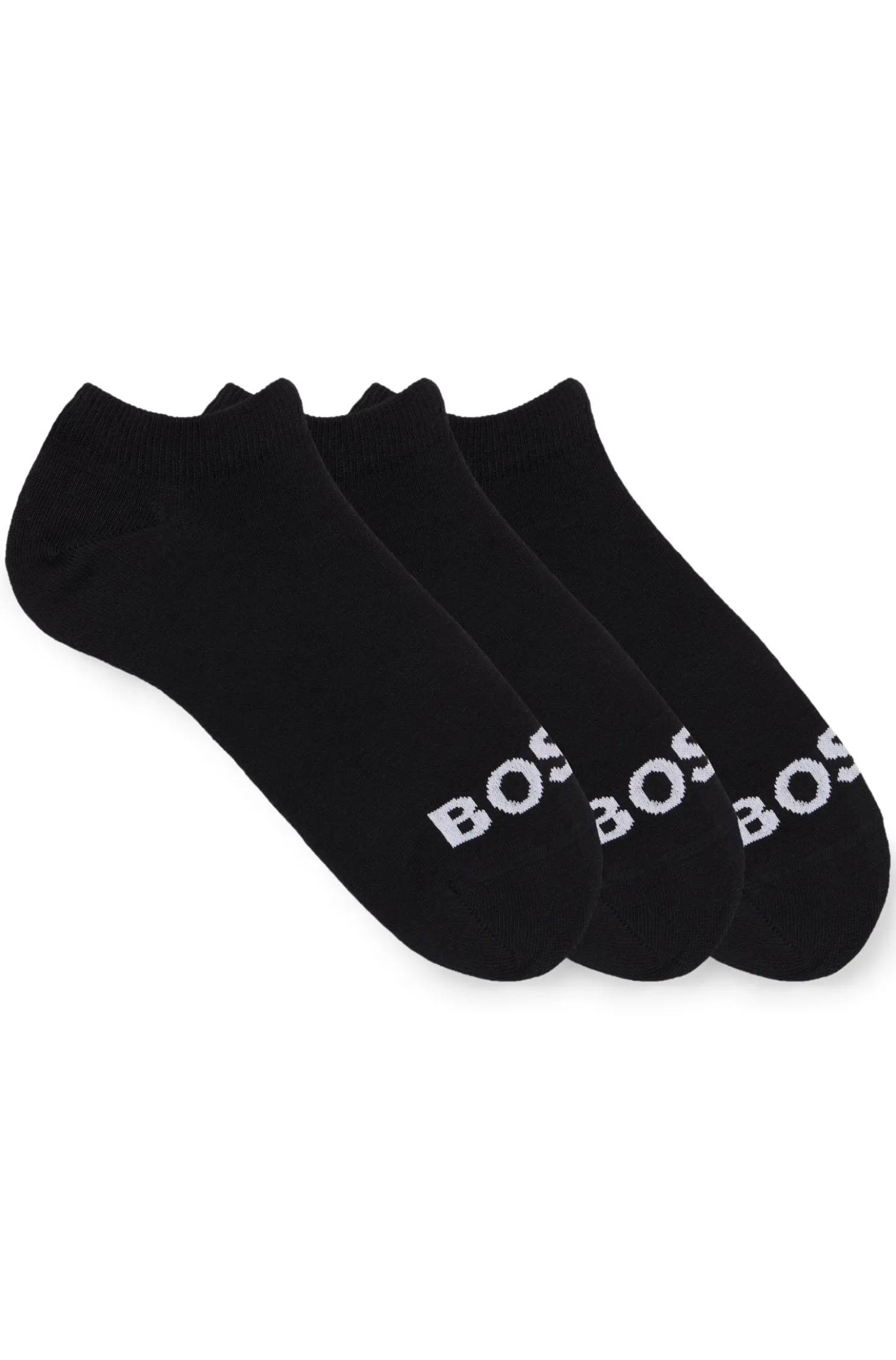 Three-pack of ankle-length socks with contrast logos