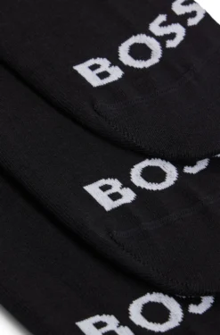 Three-pack of ankle-length socks with contrast logos