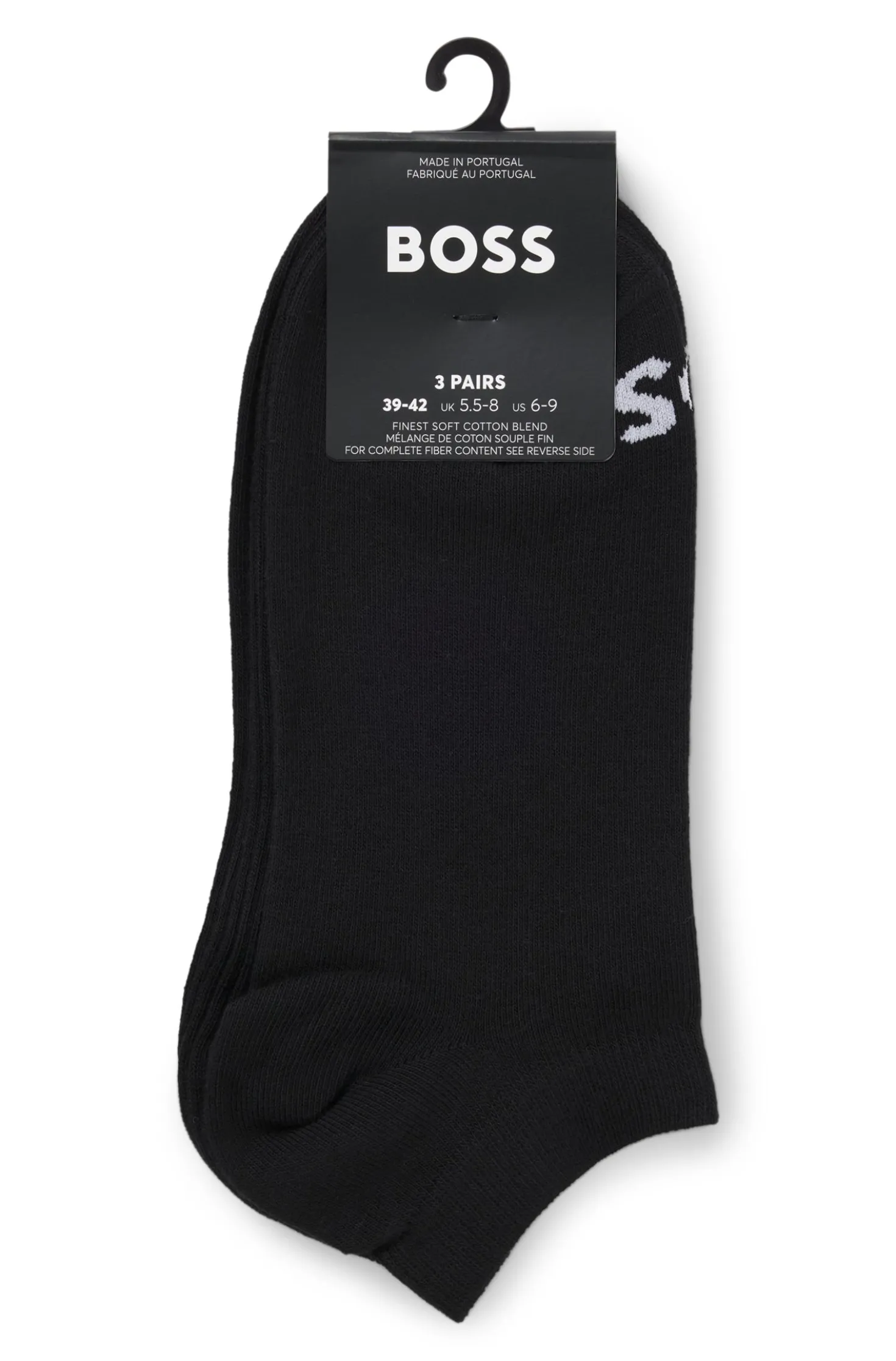 Three-pack of ankle-length socks with contrast logos
