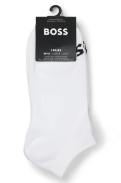 Three-pack of ankle-length socks with contrast logos
