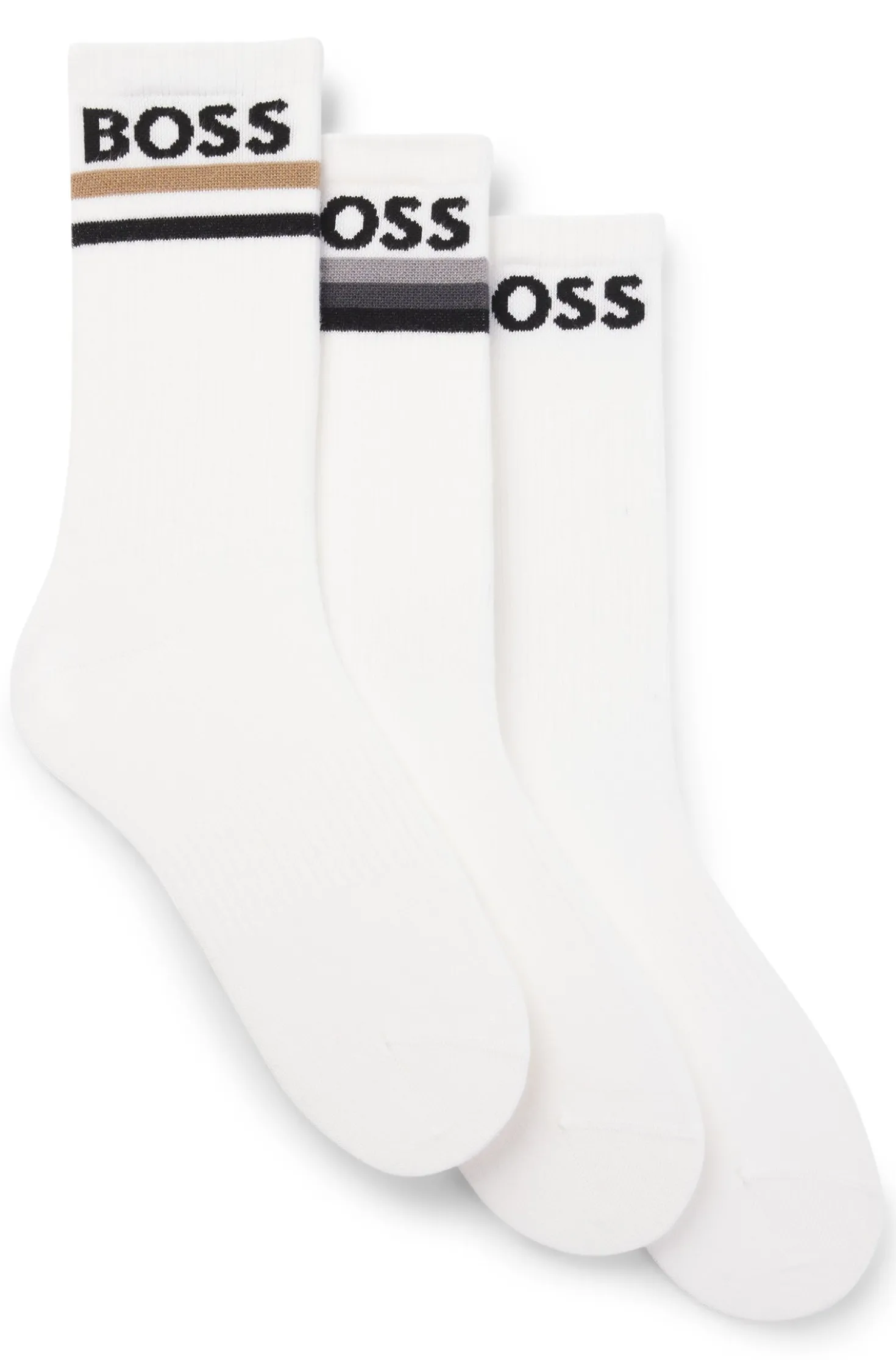 Three-pack of bamboo-blend short socks with logos