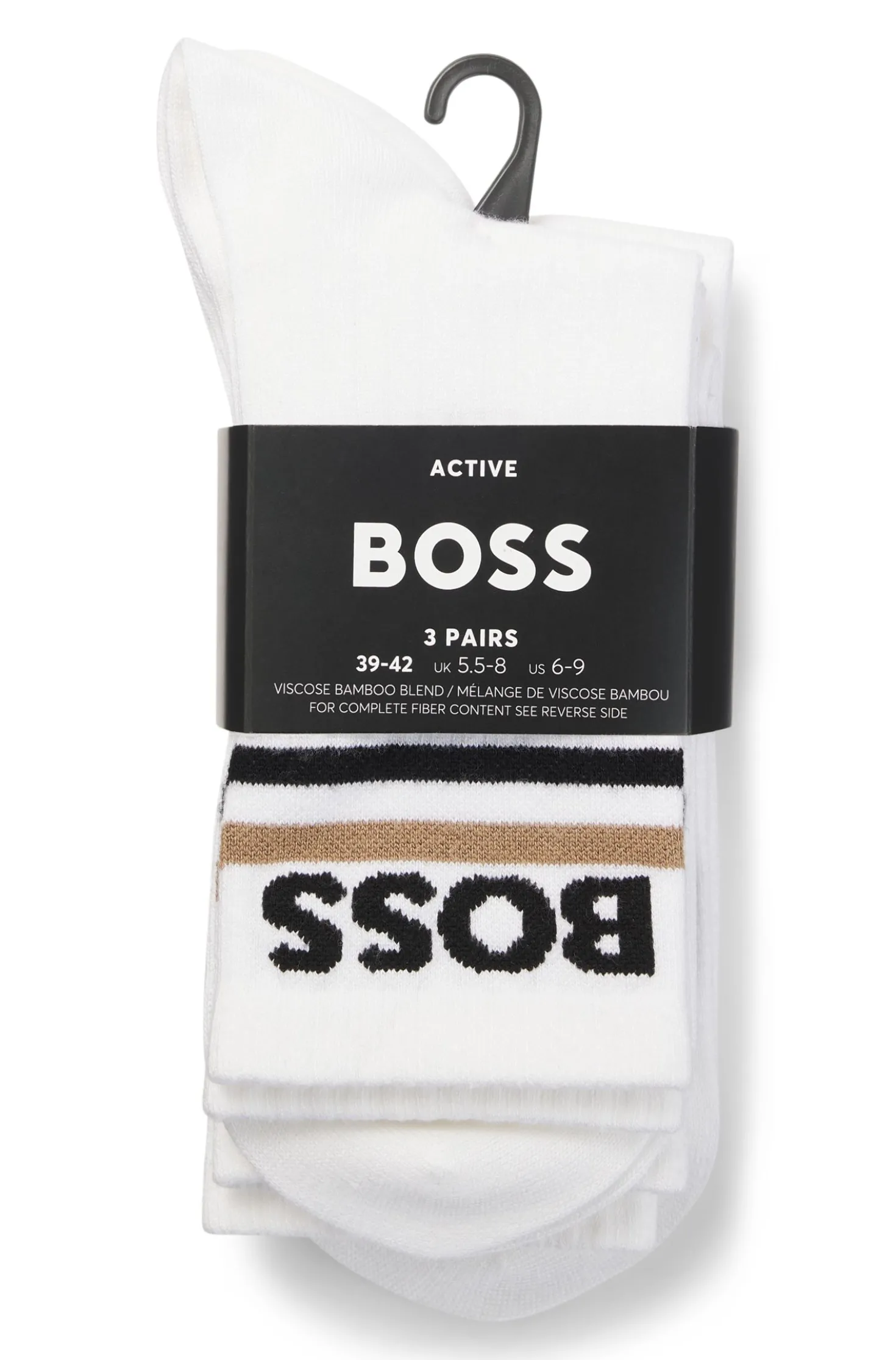 Three-pack of bamboo-blend short socks with logos