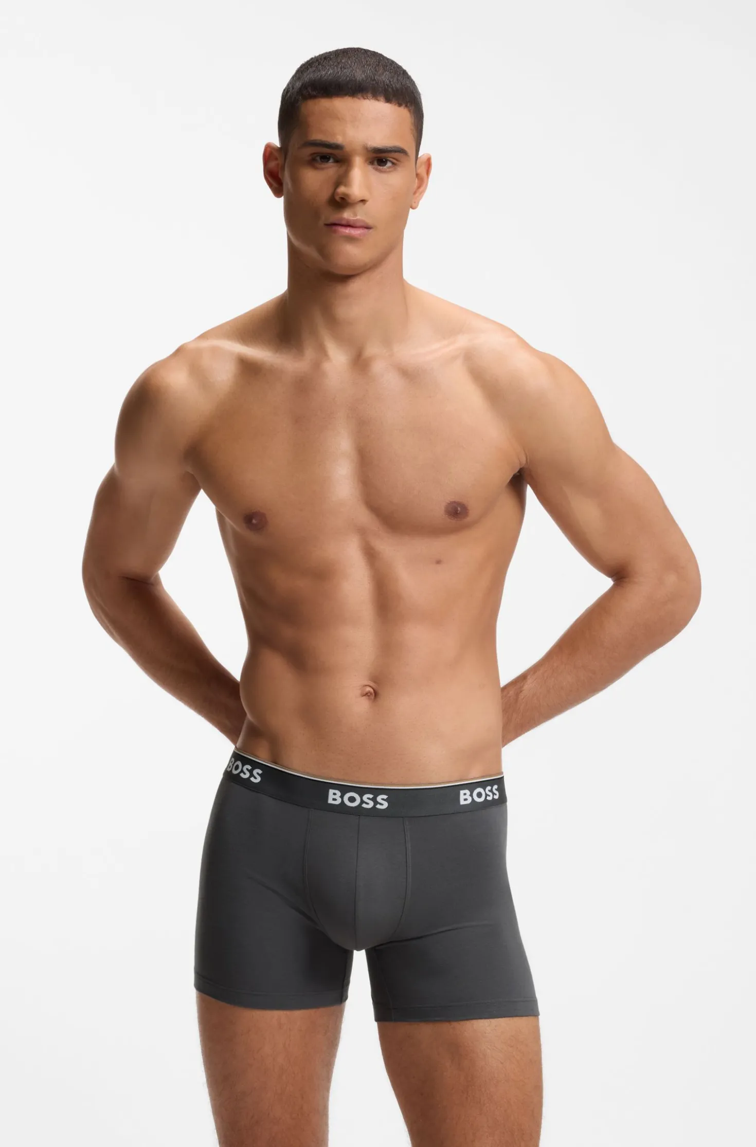Three-pack of boxer briefs in stretch cotton