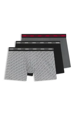 Three-pack of boxer briefs with repeat-logo waistbands