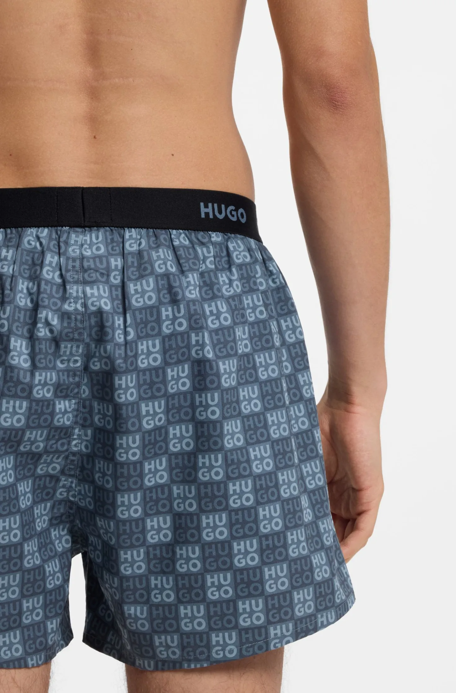 Three-pack of cotton boxer shorts with logo waistbands