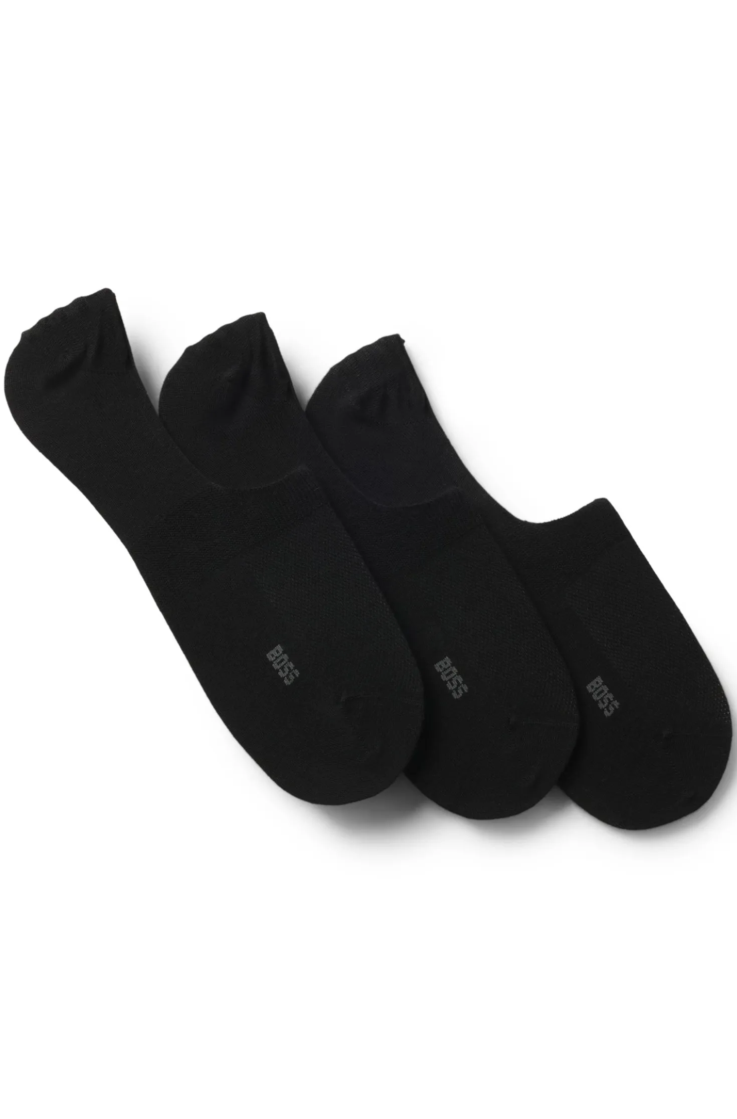 Three-pack of invisible socks in a cotton blend