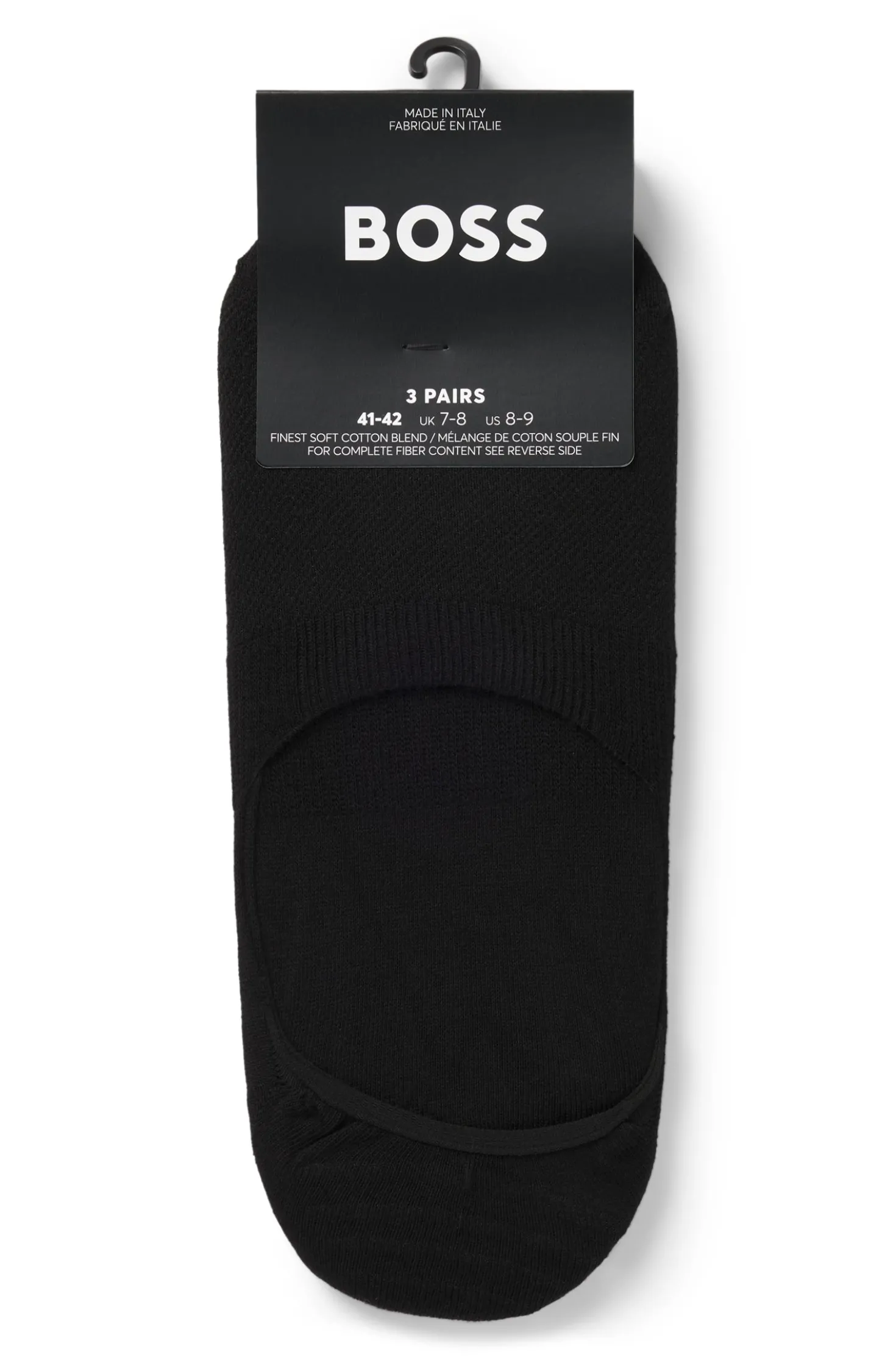 Three-pack of invisible socks in a cotton blend