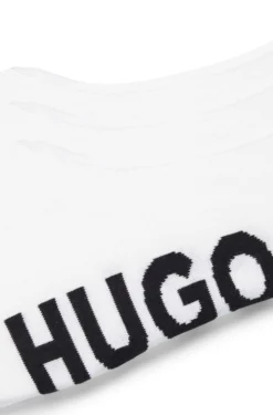 Three-pack of invisible socks with large logos