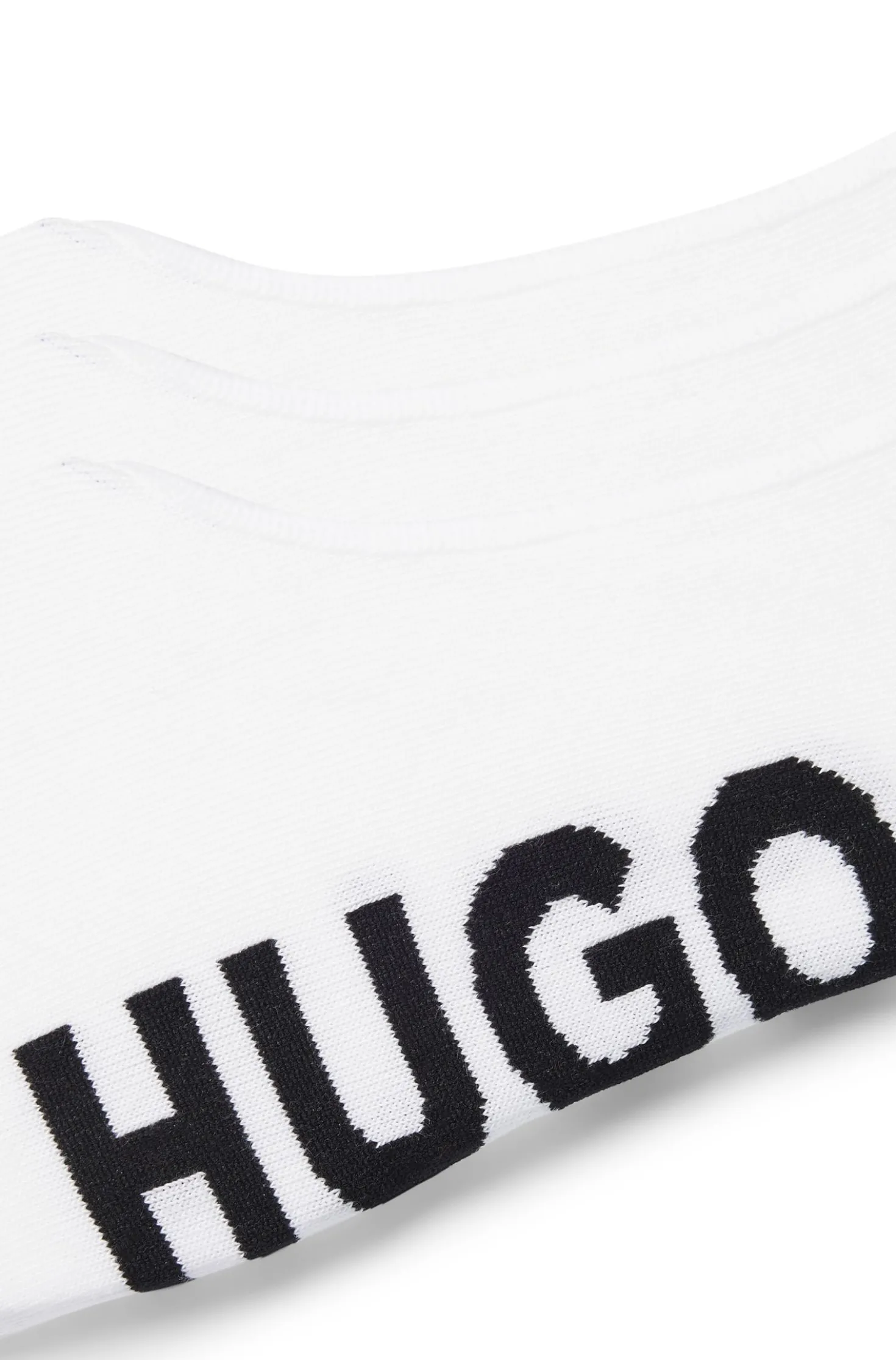 Three-pack of invisible socks with large logos