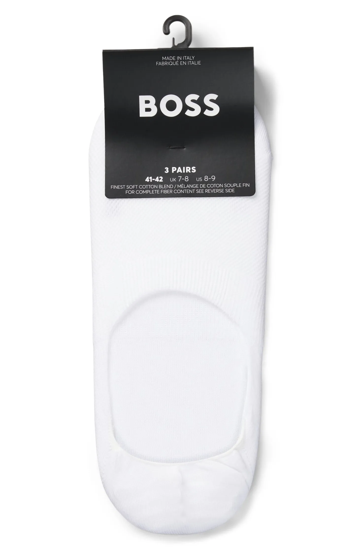 Three-pack of invisible socks in a cotton blend