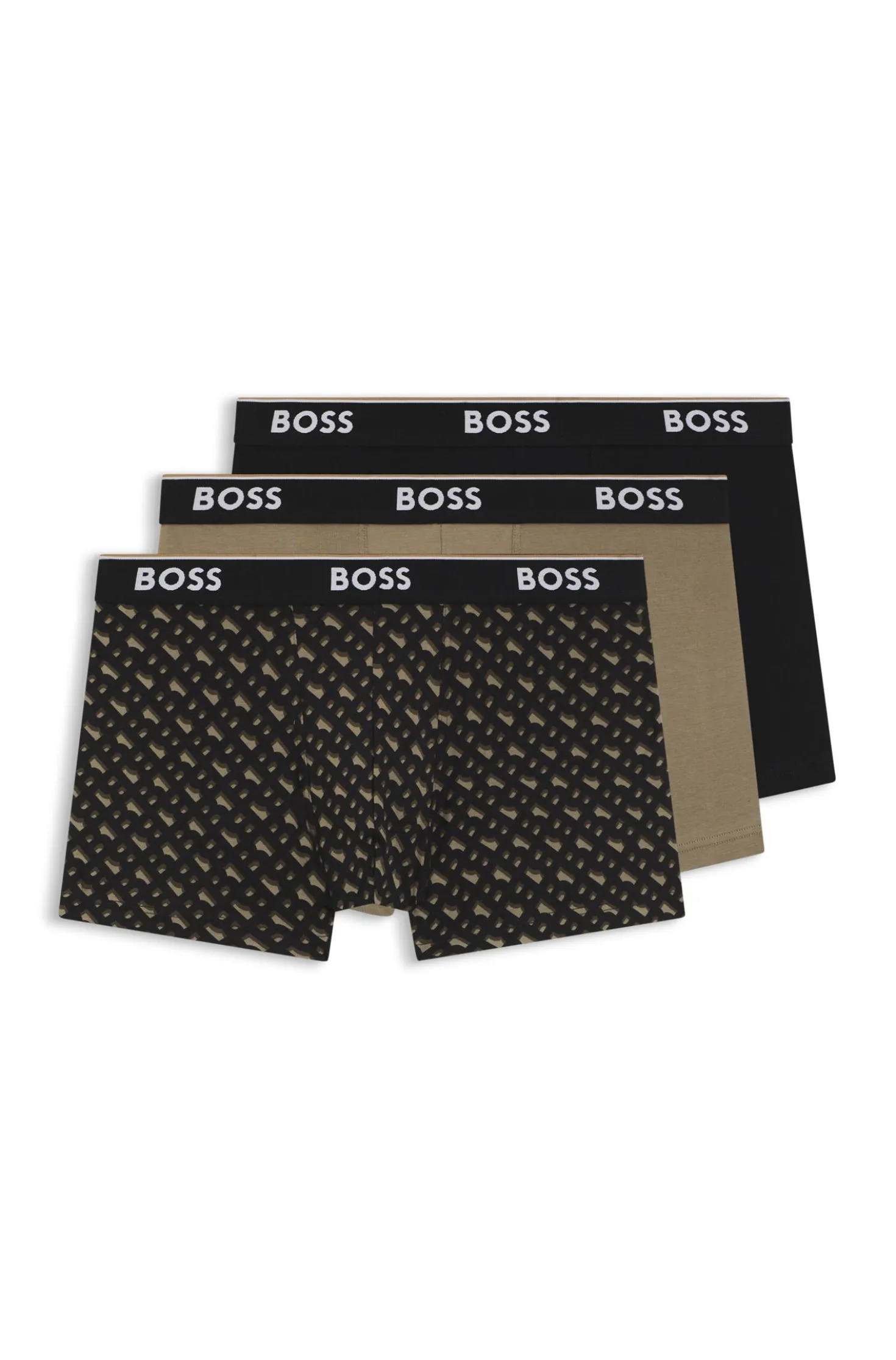Three-pack of logo-detail trunks in stretch cotton