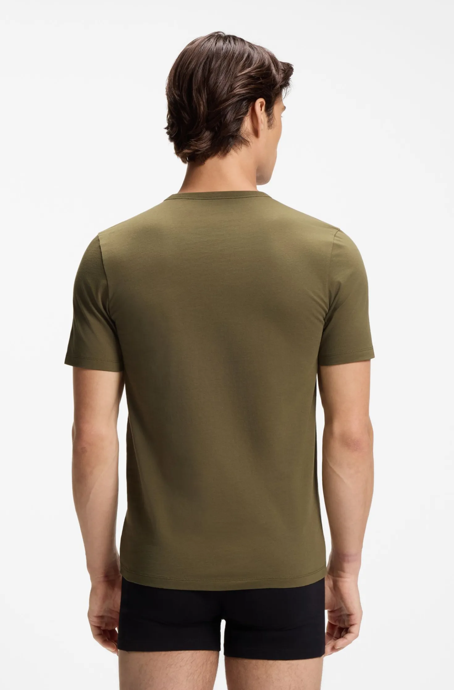 Three-pack of logo-print underwear T-shirts in cotton