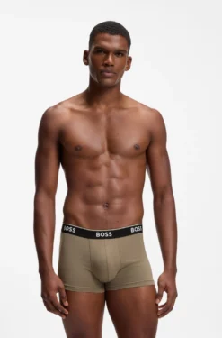 Three-pack of logo-waistband trunks in cotton