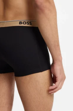 Three-pack of logo-waistband trunks in cotton