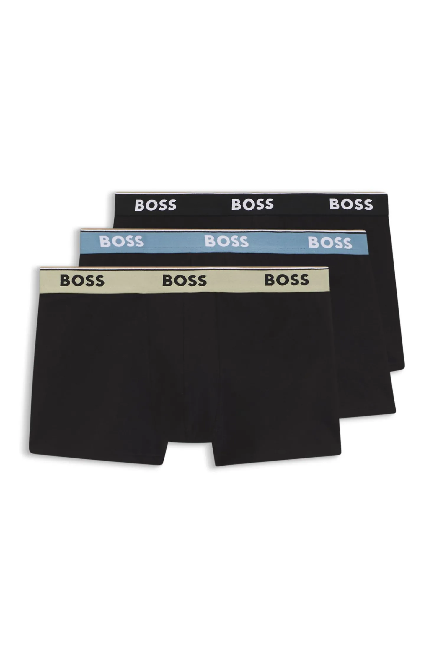 Three-pack of logo-waistband trunks in cotton
