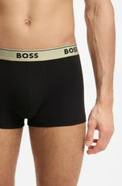Three-pack of logo-waistband trunks in cotton