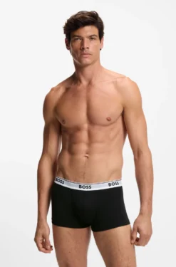 Three-pack of logo-waistband trunks in cotton