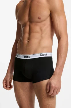 Three-pack of logo-waistband trunks in cotton