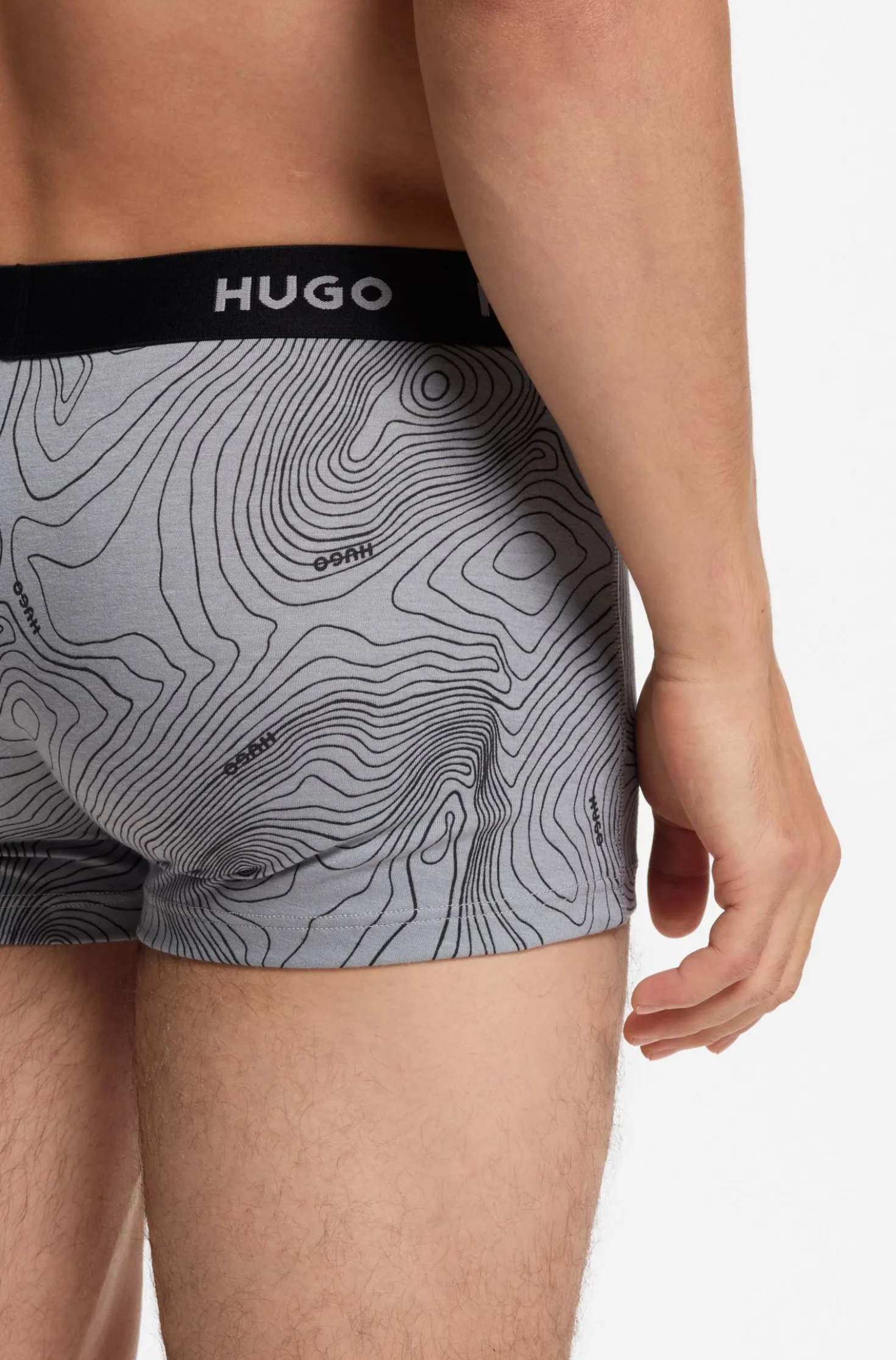 Three-pack of logo-waistband trunks in stretch cotton