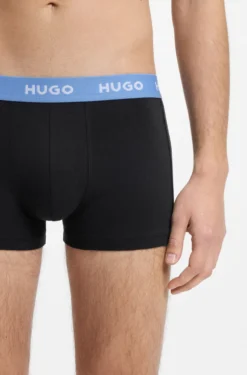 Three-pack of logo-waistband trunks in stretch cotton